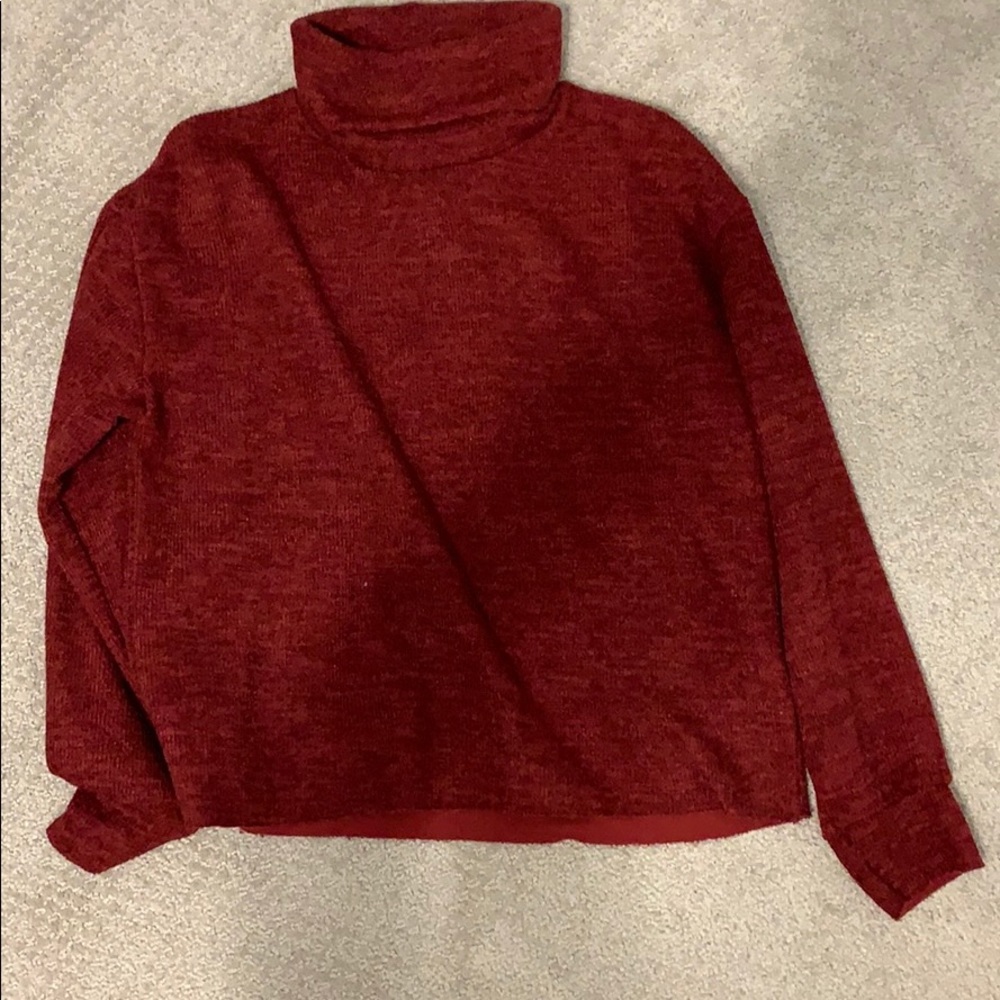 red turtleneck sweater